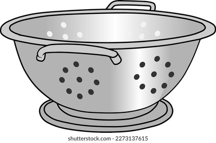 colander color  vector illustration isolated on white background