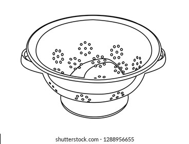 colander contour vector illustration isolated
