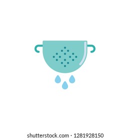 Colander flat vector style icon. Cooking and kitchen icon  for websites, web design, mobile app.
