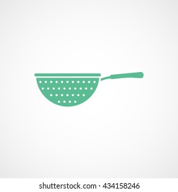 Colander Green Icon On White Background