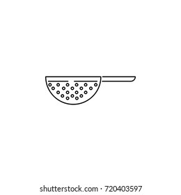 Colander with handle icon on white background