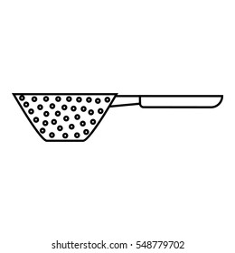 Colander with handle icon. Outline illustration of colander with handle vector icon for web