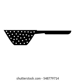 Colander with handle icon. Simple illustration of colander with handle vector icon for web