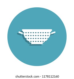 colander icon in badge style. One of kitchen tools collection icon can be used for UI, UX