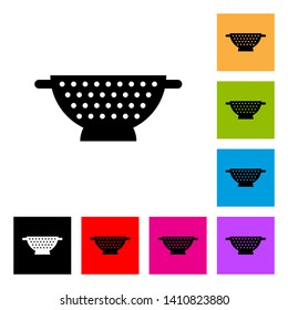 Colander Icon in Different Color Background