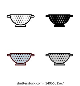 Colander Icon in Different Color and Style