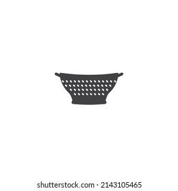 Colander Icon, Kitchen Cullender Utensil Icon Vector Art Illustration