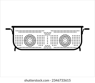 Colander Icon, Kitchen Cullender Utensil Icon Vector Art Illustration