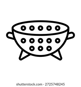 Vektorgrafik mit Linienstil des Colander-Symbols