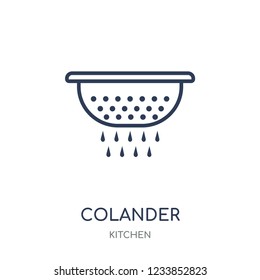 colander icon. colander linear symbol design from Kitchen collection. Simple outline element vector illustration on white background