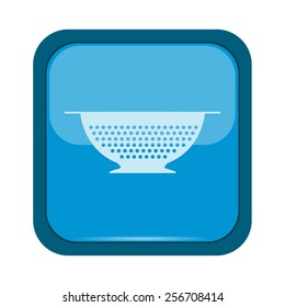 Colander icon on a blue background