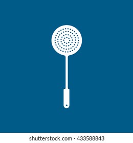 Colander Icon On Blue Background