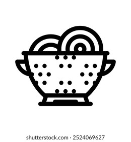 colander icon. Outline style design isolated on white background