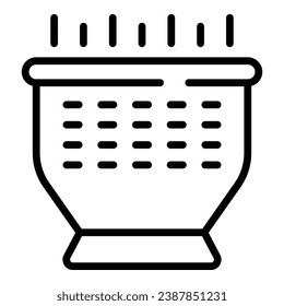 Colander icon outline vector. Cooking strainer. Kitchen sieve