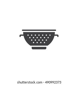 Colander icon vector, pasta strainer solid flat sign, pictogram isolated on white, logo illustration