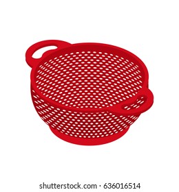 Colander isolated isometry. Pastafarianism cap. Cooking utensils
