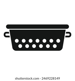 Colander kit tool icon simple vector. Cooking element. Water handle drain