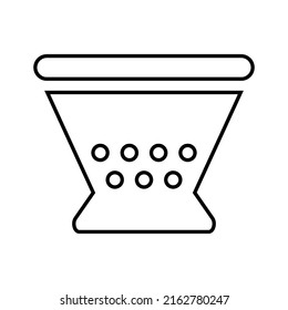 Colander, kitchen outline icon. Line art vector.