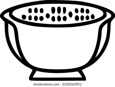 Colander line icon, pasta strainer outline vector sign, linear sign, symbol, vector, art