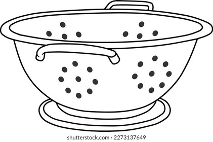 colander  line vector illustration isolated on white background