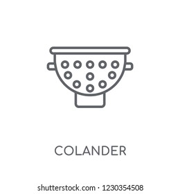 colander linear icon. Modern outline colander logo concept on white background from kitchen collection. Suitable for use on web apps, mobile apps and print media.