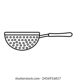 Colander outline icon isolated on white background.