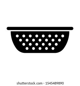 Colander Solid Black Vector Icon