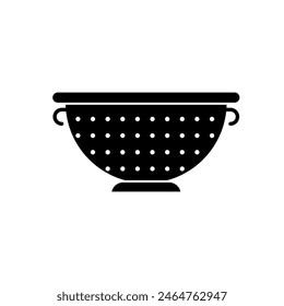 Colander vector flat black illustration on white background..eps