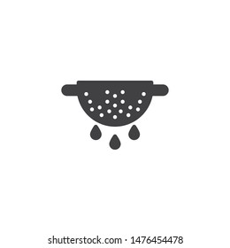 Colander vector icon. Cooking instructions filled flat sign for mobile concept and web design. Strainer glyph icon. Symbol, logo illustration. Vector graphics
