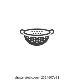 Colander vector icon. filled flat sign for mobile concept and web design. Pasta strainer glyph icon. Symbol, logo illustration. Vector graphics