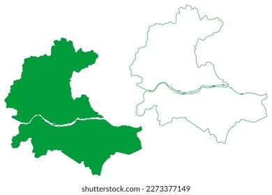 Colatina municipality (Espírito Santo state, Municipalities of Brazil, Federative Republic of Brazil) map vector illustration, scribble sketch Colatina map