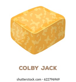 Colby gack.Different kinds of cheese single icon in cartoon style vector symbol stock illustration web.