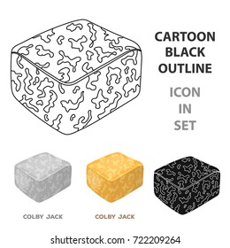 Colby gack.Different kinds of cheese single icon in cartoon style vector symbol stock illustration web.