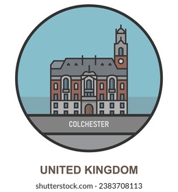 Colchester. Cities and towns in United Kingdom. Flat landmark