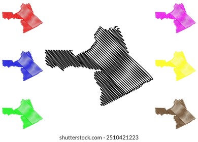 Colchester County (Canada, Nova Scotia Province, North America) map vector illustration, scribble sketch Municipality of the County of Colchester map