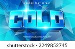 Cold 3d editable text effect with modern blue color.