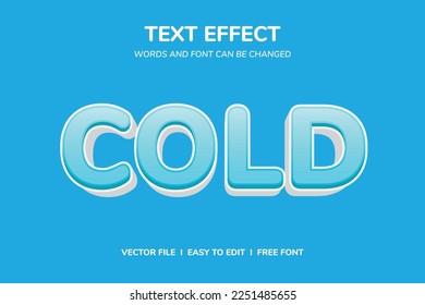 Cold 3d text effect with blue ice theme.