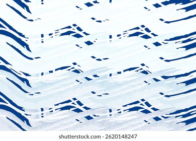 Cold abstraction: ice, frost and a dance of blue strokes. Abstract vector background
