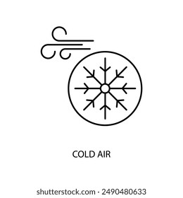 cold air concept line icon. Simple element illustration. cold air concept outline symbol design.