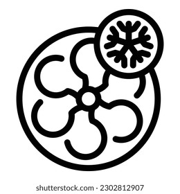 Cold air fan icon outline vector. Clean dust. Wind purify