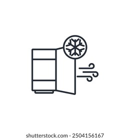 cold air icon. vector.Editable stroke.linear style sign for use web design,logo.Symbol illustration.