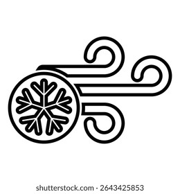 design de ícone de linha de ar frio. ar frio fino preto esboço símbolo ilustração vetorial. ícone de traçado editável no plano de fundo transparente.