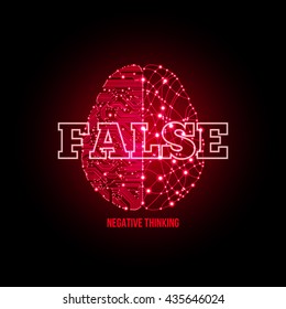 Cold analysis and bursting creativity paired together in negative rejection concept red light concept. Analytical brain. Creative brain. Human thinking. Analytical thinking, Creative thinking.