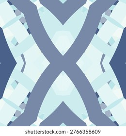 Cold arctic breeze continuous abstract pattern in slate, sky blue, pale cyan, mint white