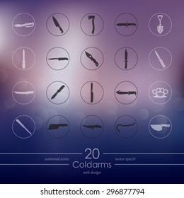 cold arms modern icons for mobile interface on blurred background
