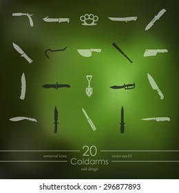 cold arms modern icons for mobile interface on blurred background