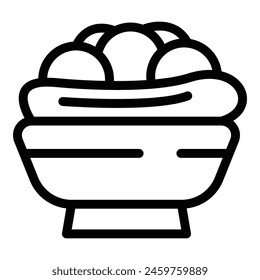 Cold banana split icon outline vector. Frozen dessert. American ice cream delicacy