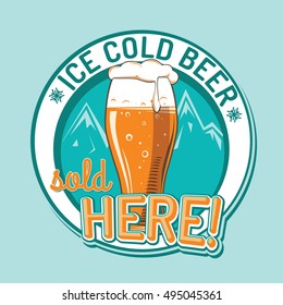 Cold beer advertising sign