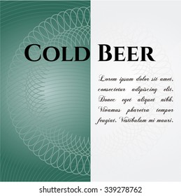 Cold Beer card, poster or banner