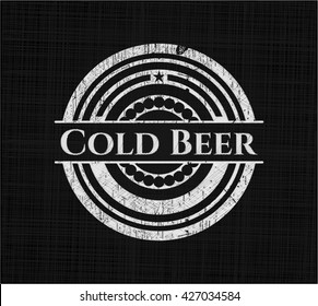 Cold Beer chalk emblem, retro style, chalk or chalkboard texture